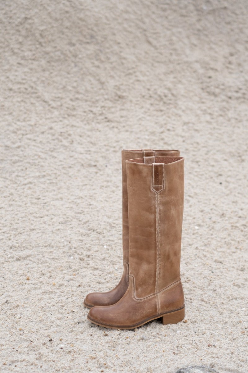 Ann Gaucho læderstøvler - Dark Tan