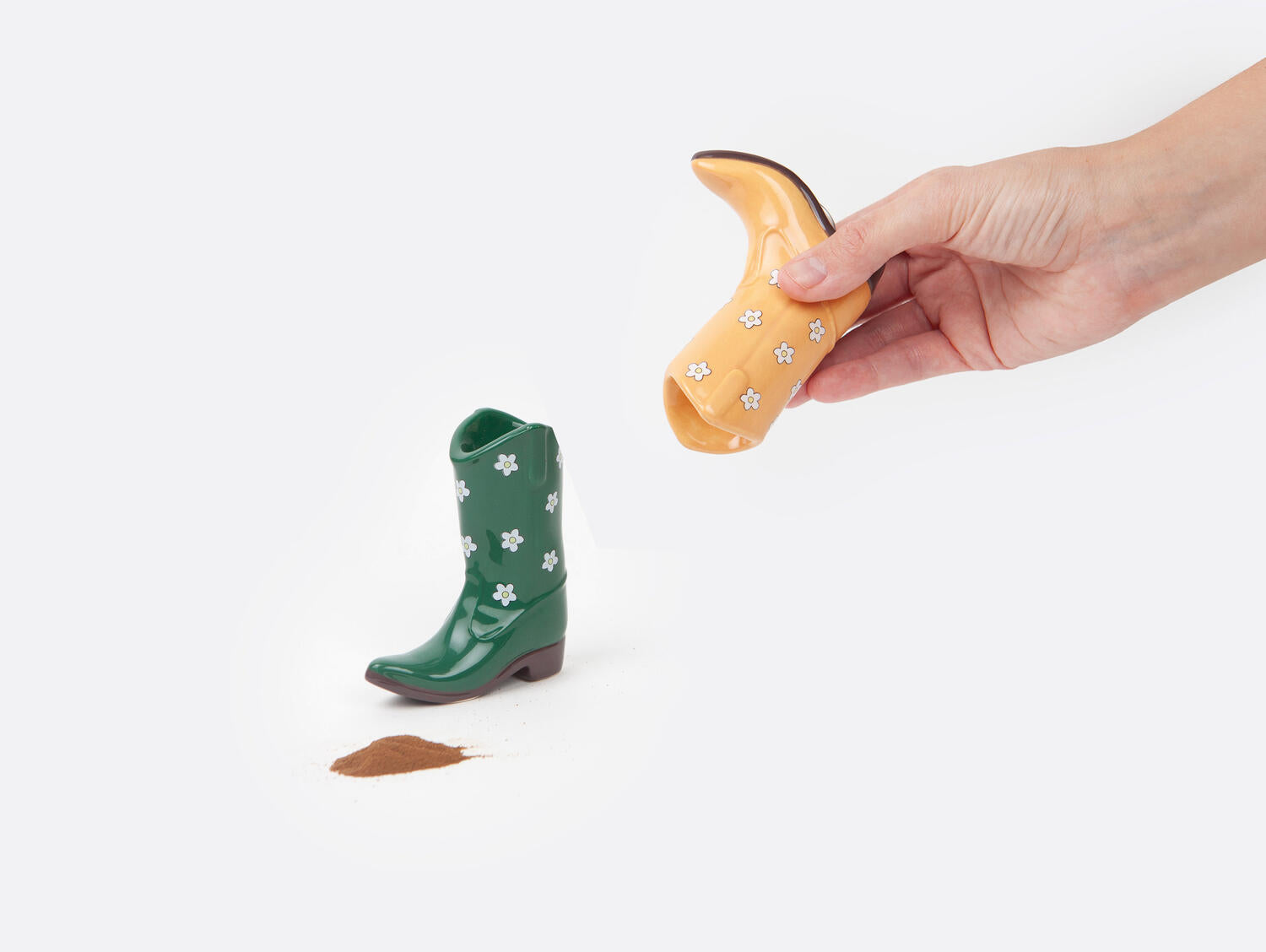 Rodeo Cowboy Boot Salt -og peber sæt - Orange/Grøn