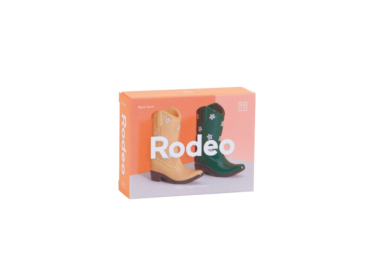 Rodeo Cowboy Boot Salt -og peber sæt - Orange/Grøn