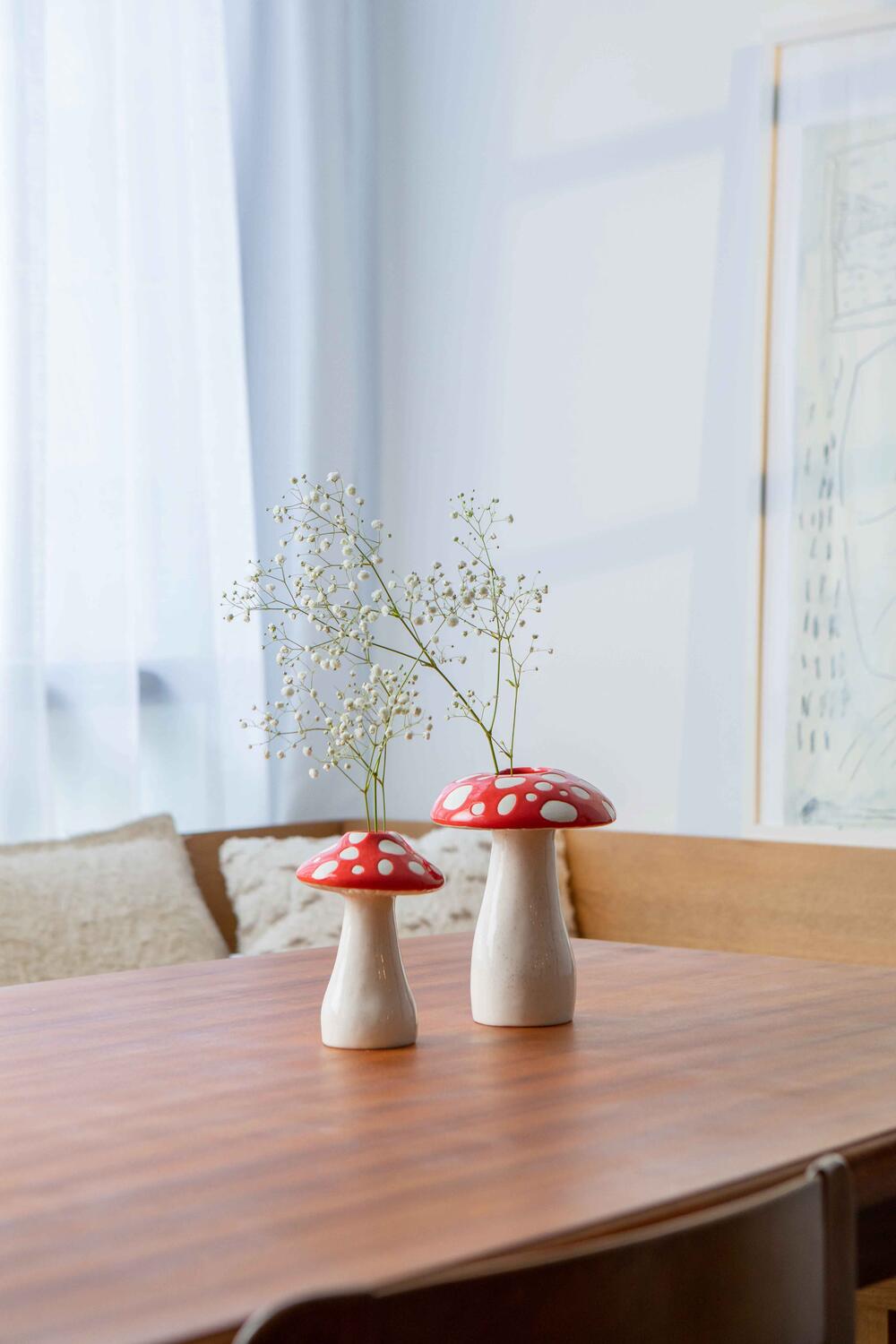 Amanita vase, rød - H15 cm.