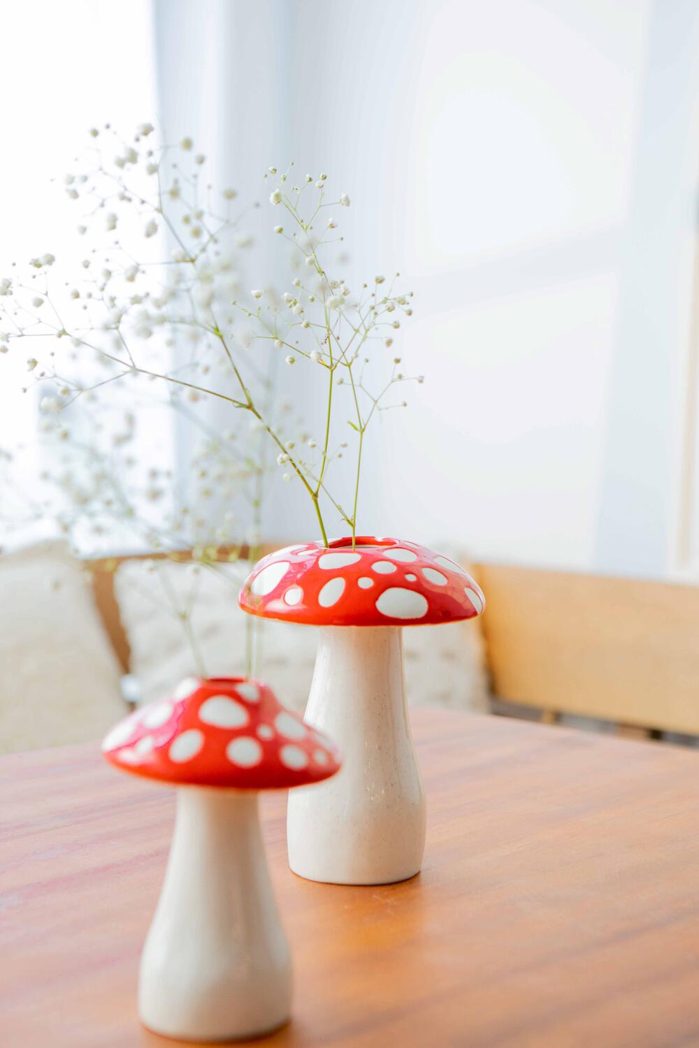 Amanita vase, rød - H19 cm.
