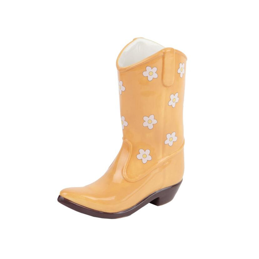 Rodeo Cowboy Boot vase, Gul - H23 cm.