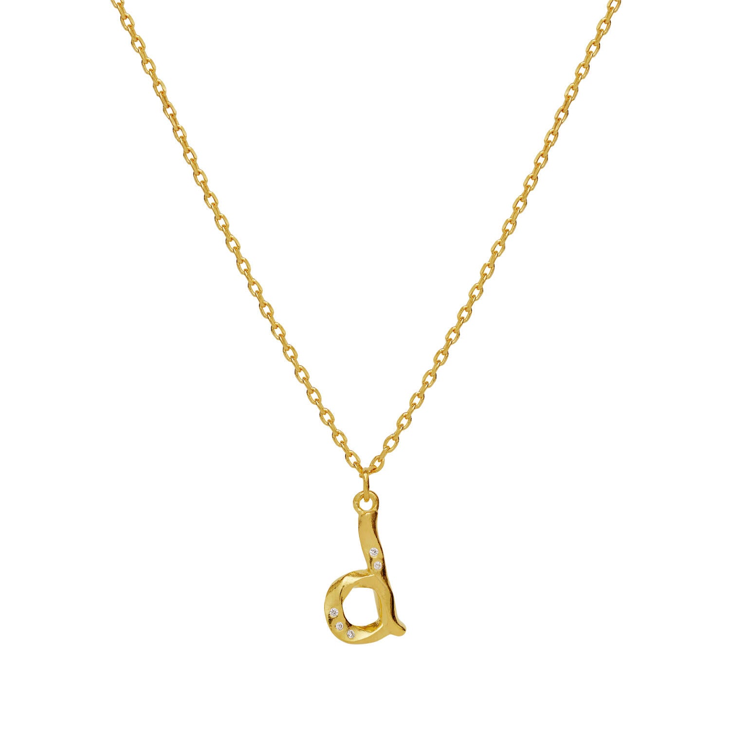 Alfabet halskæde - forgyldt