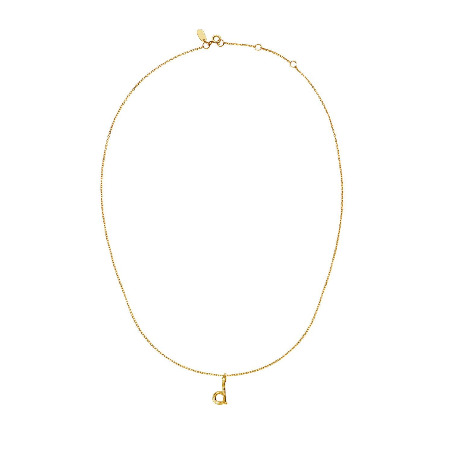 Alfabet halskæde - forgyldt