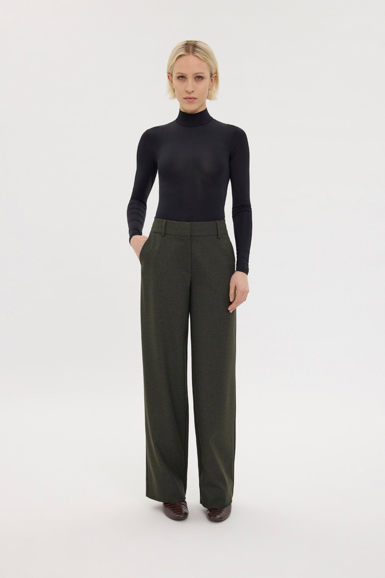 DenaFV Long habitbukser - Dark Green Melange