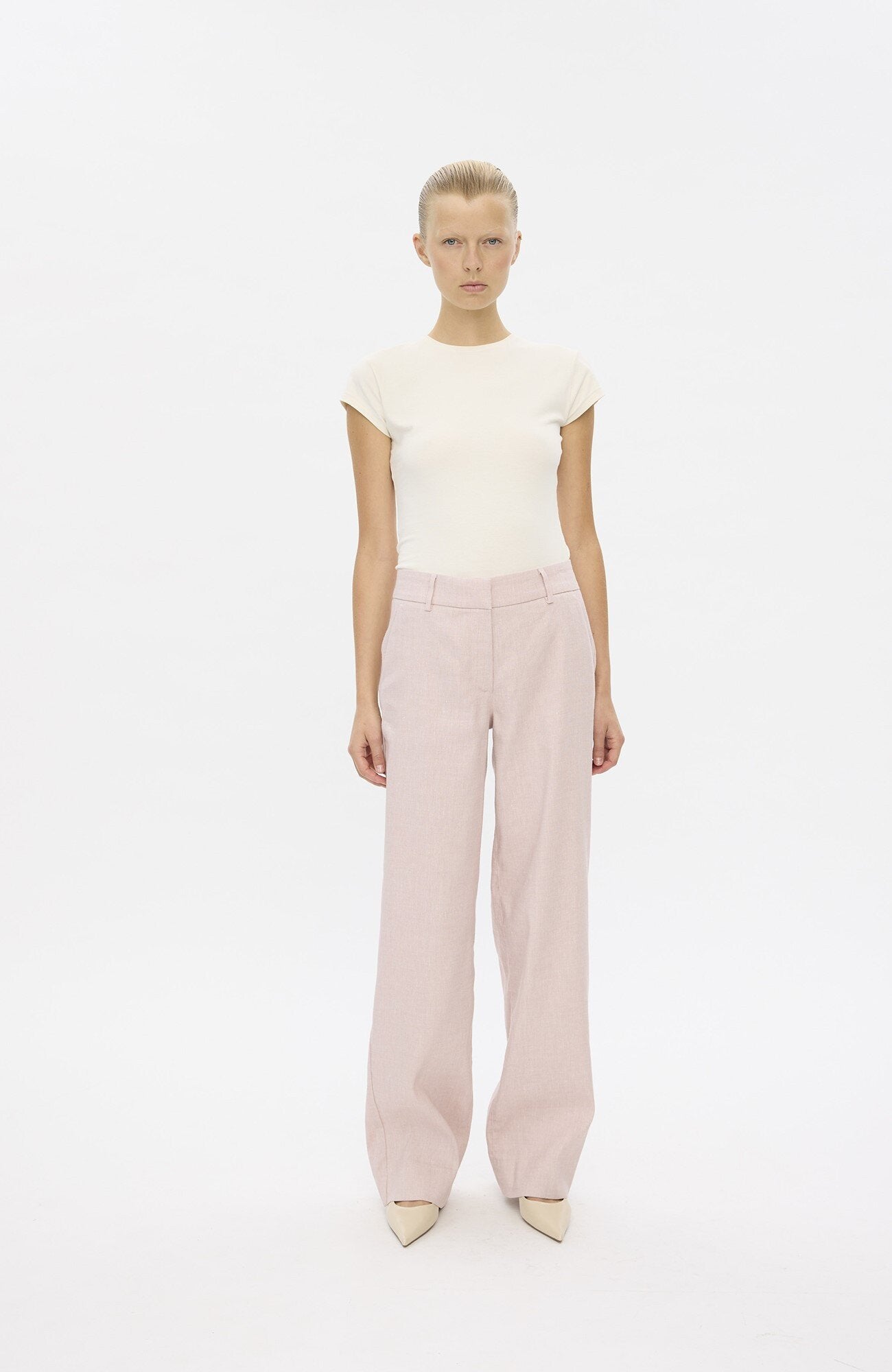 DenaFV Long habitbukser - Strawberry Cream Linen