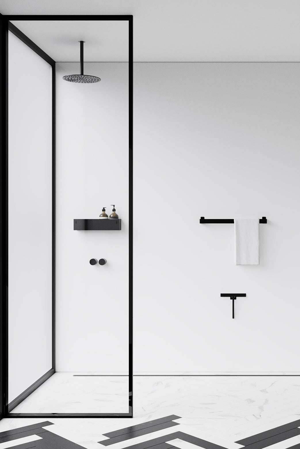 Bath hylde, L40 cm - sort