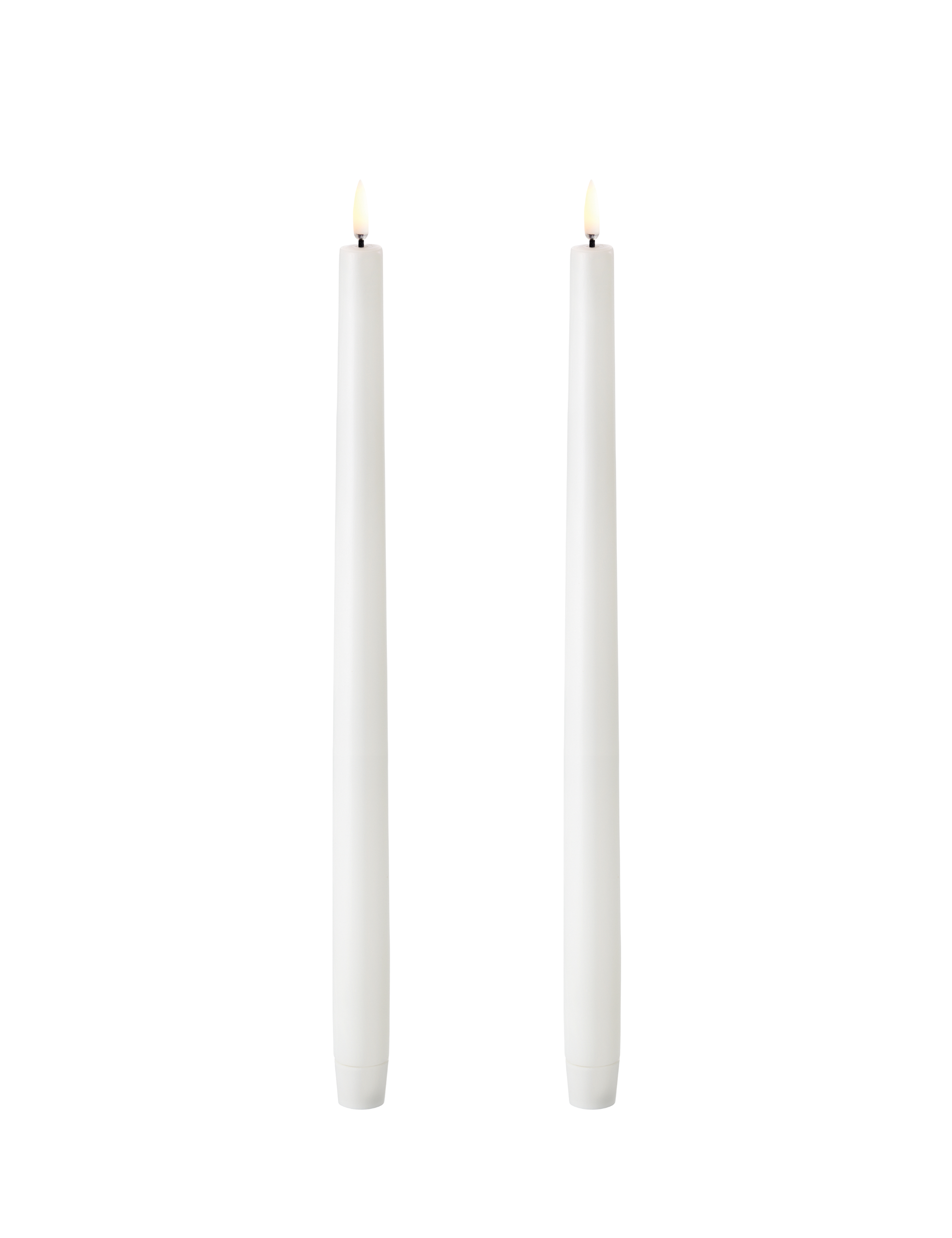 LED Taper Slim kronelys 2 stk. Nordic White -  H35 cm.