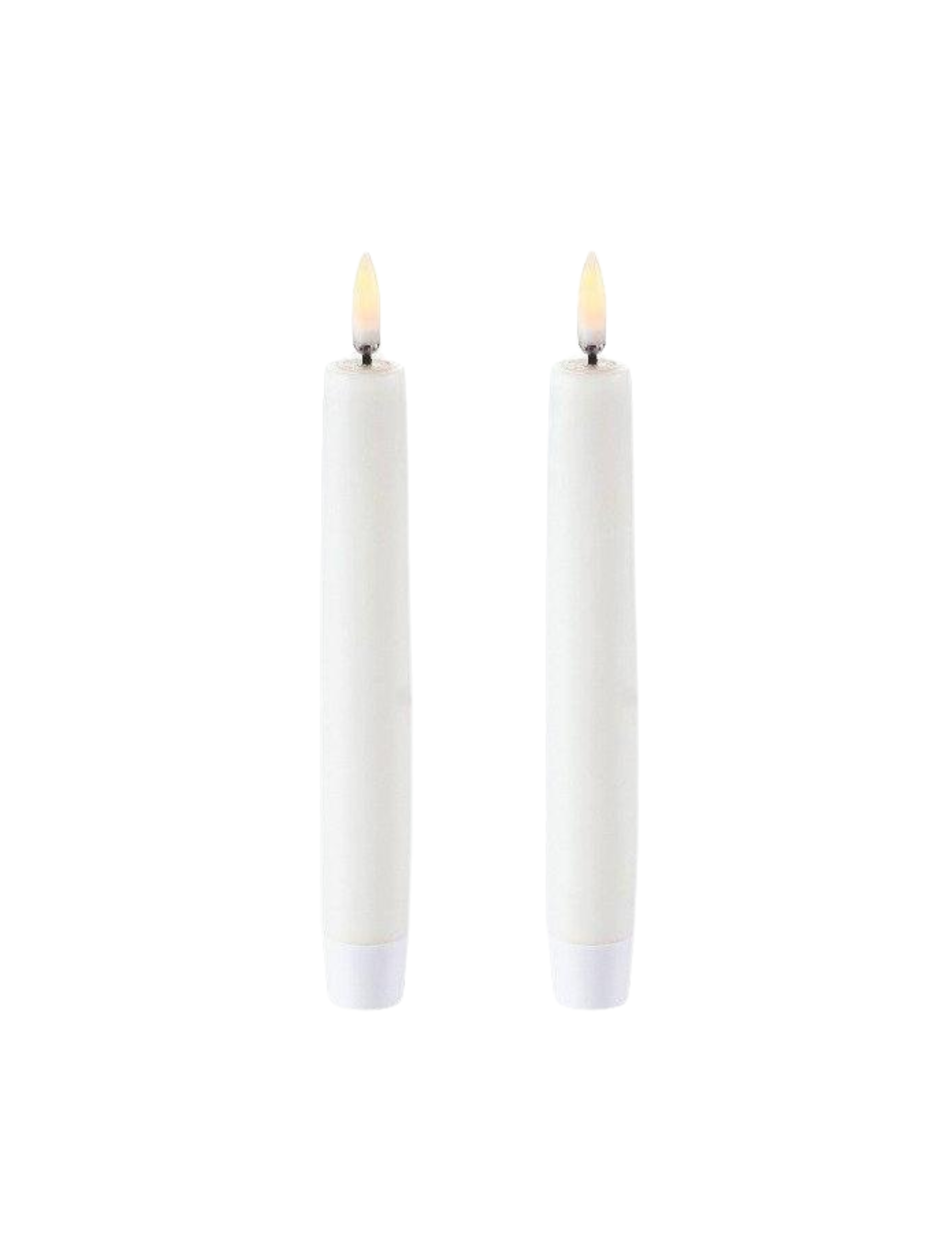 LED Taper kronelys 2 stk. Nordic White - H15,5 cm.