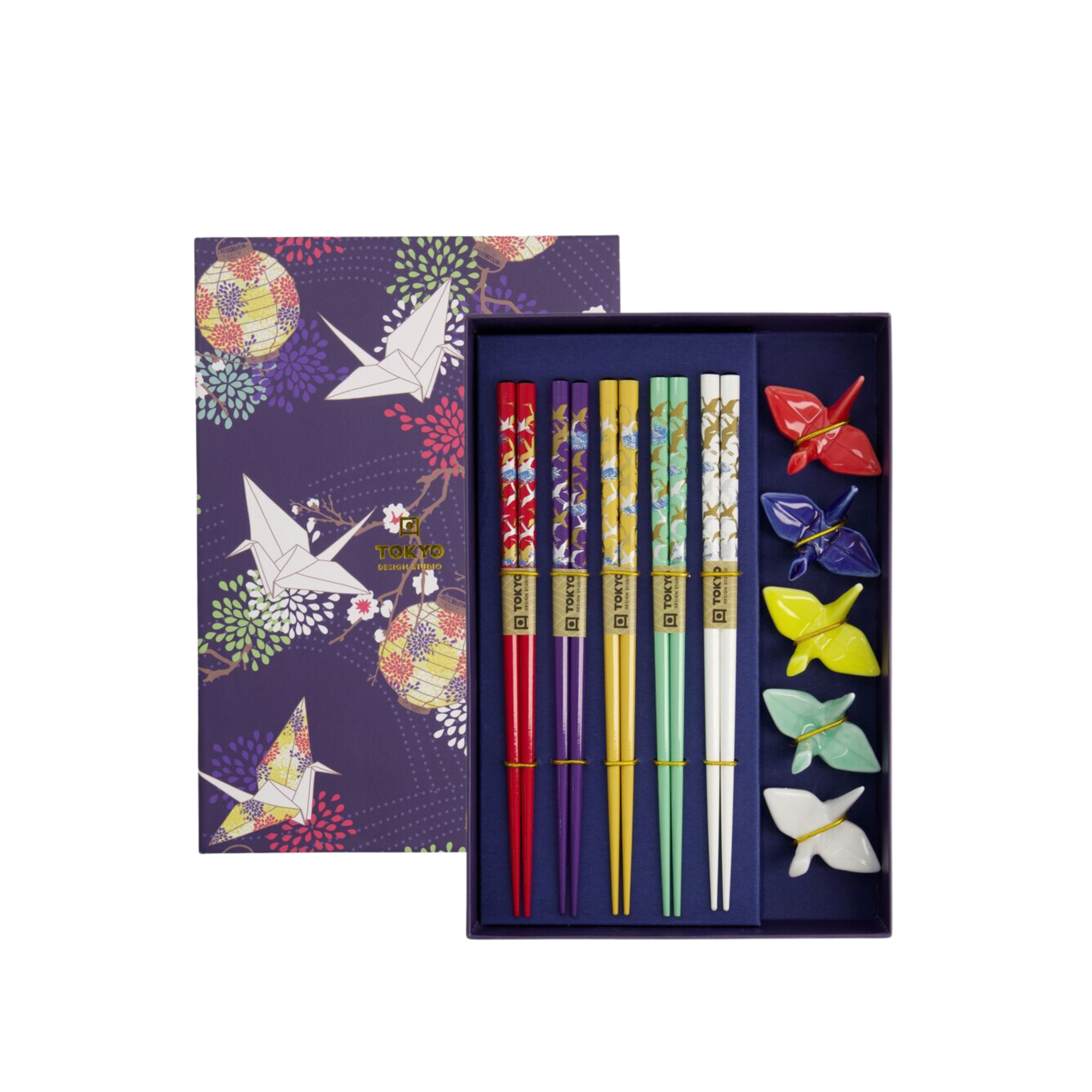 Spisepinde & holdere gavesæt, Crane - 5 par