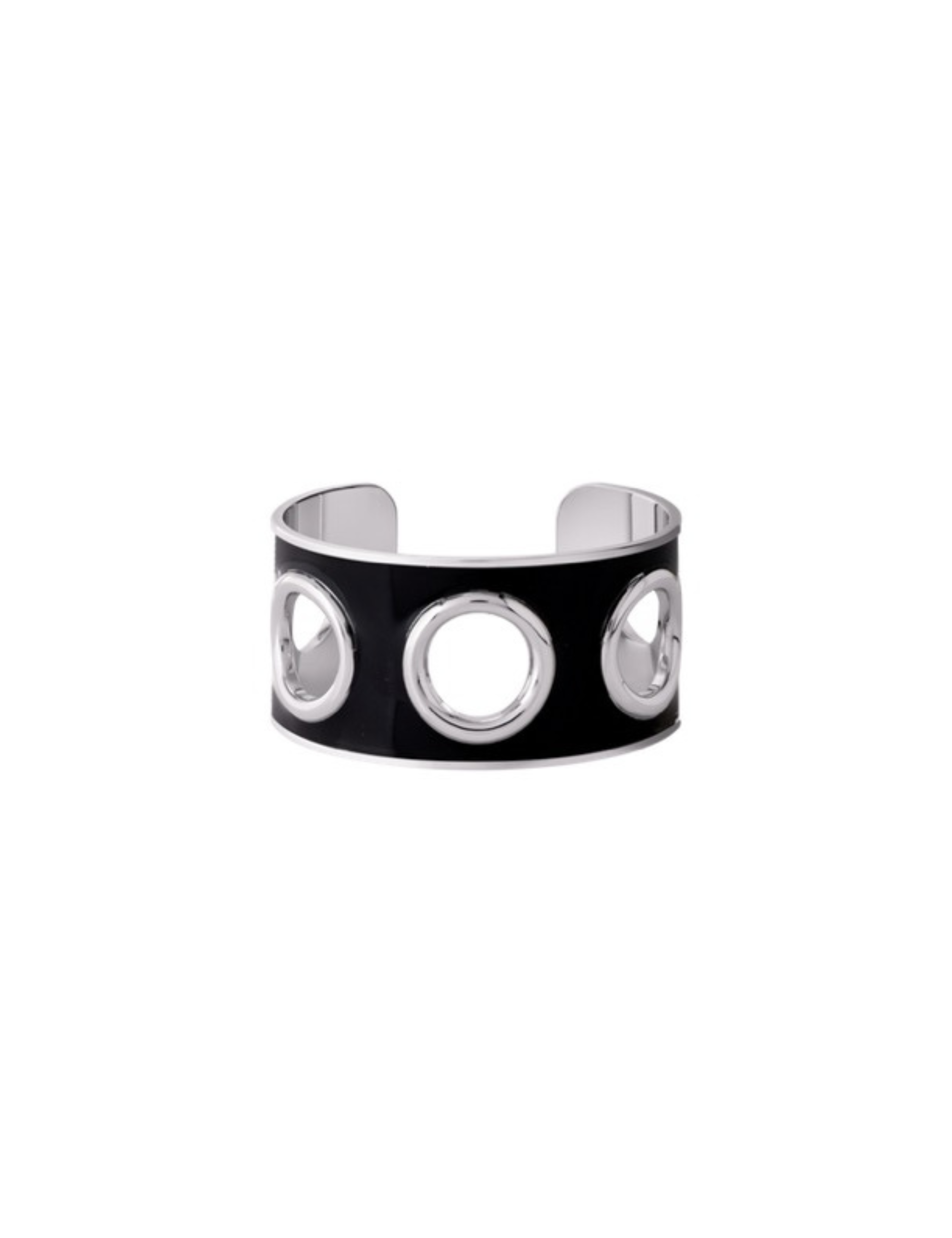 Eyelet armbånd - Rhodium/Black