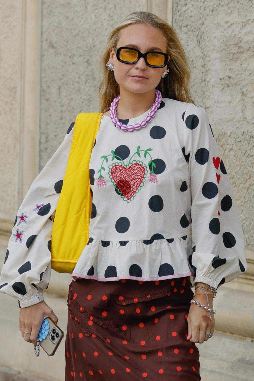 Diana bluse - Black Dot