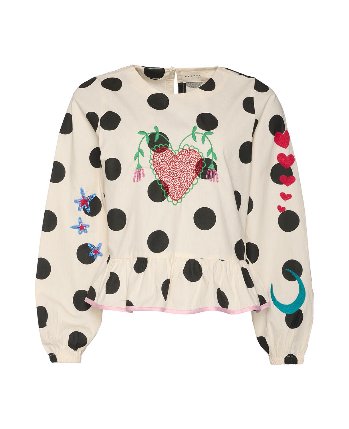 Diana bluse - Black Dot