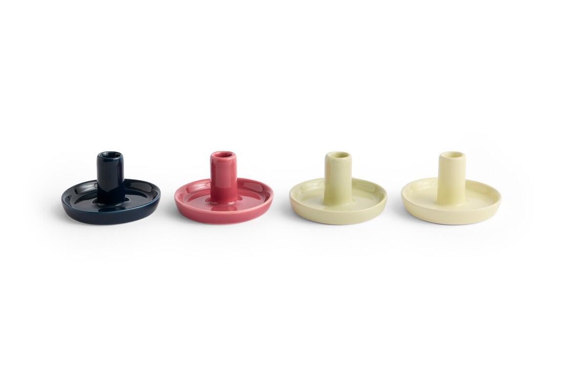 Disc keramik lysestage, , Ø7 cm – Lime white