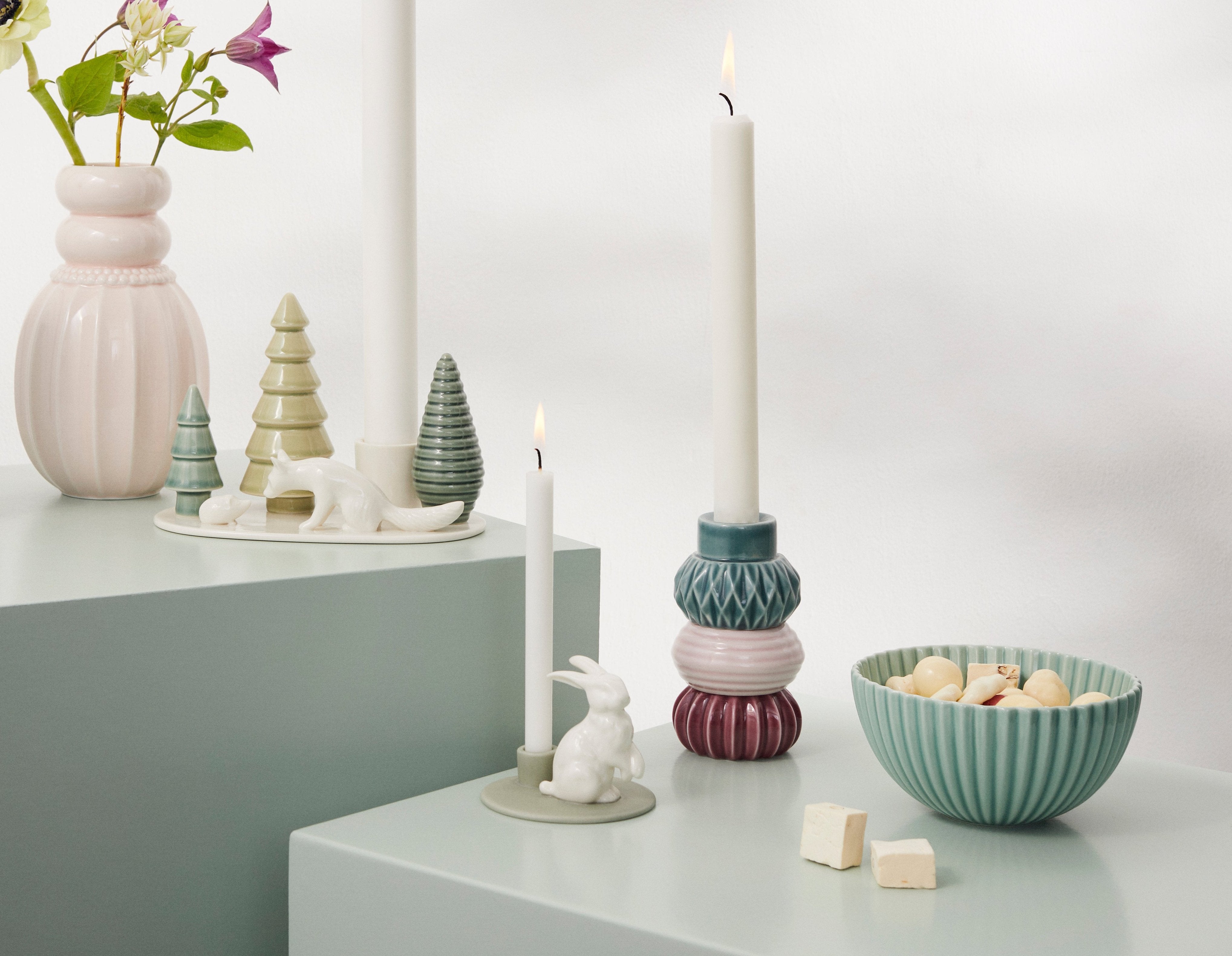 Samsurium candlestack 3 stk. multi - 124x68 mm