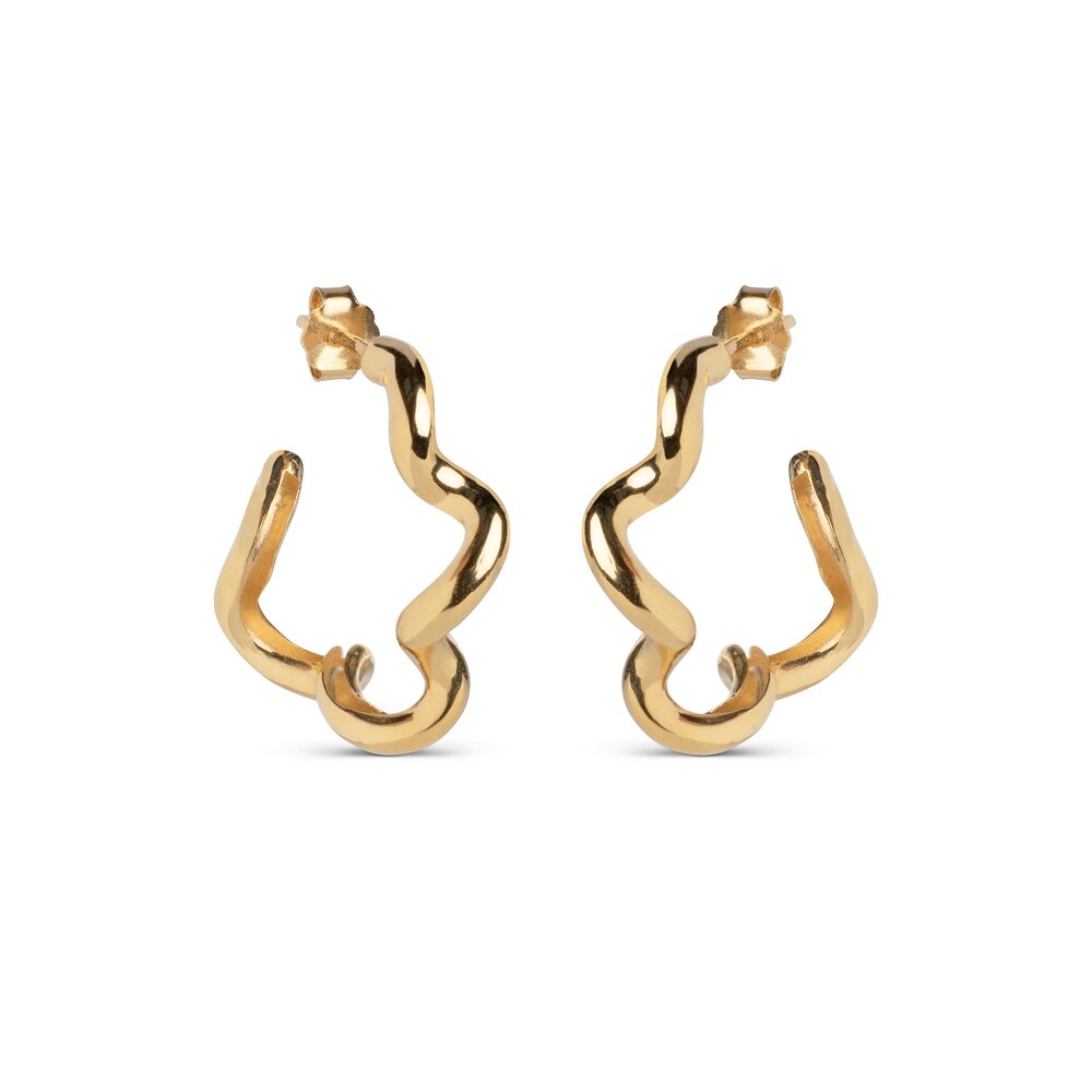 Curly Hoops øreringe - forgyldt