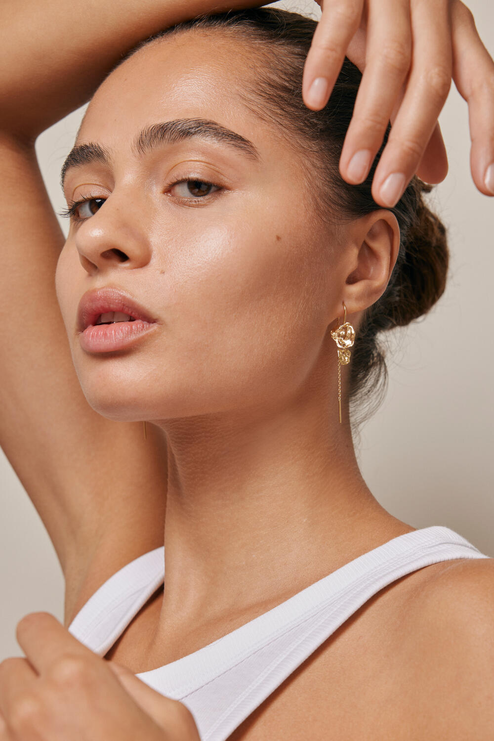 Kim øreringe - forgyldt