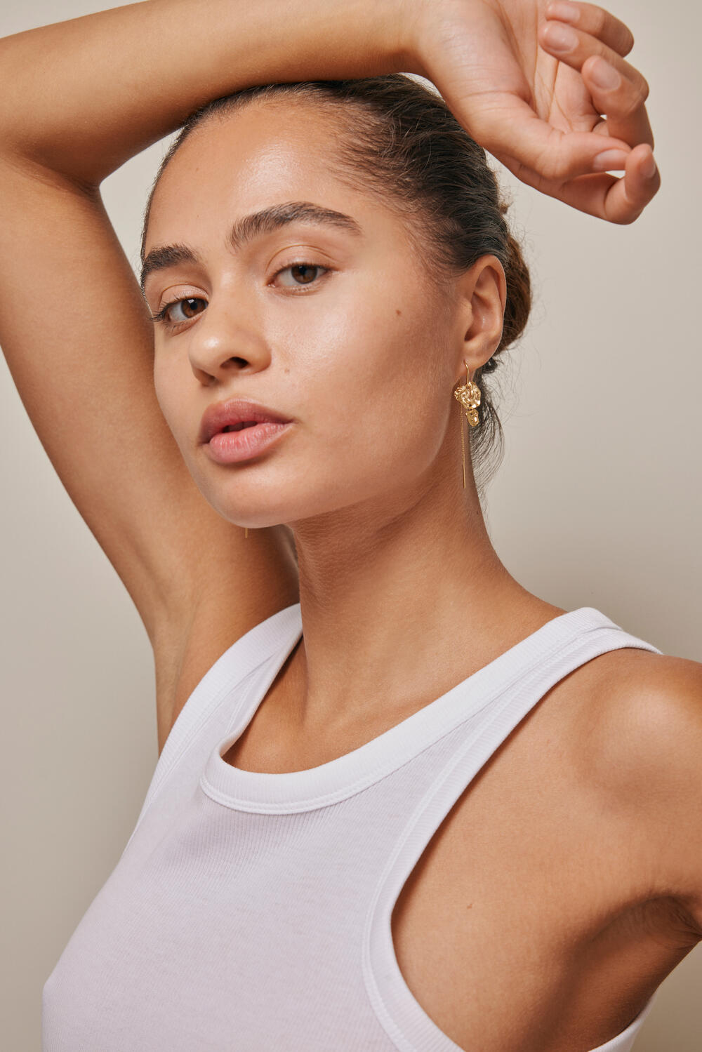 Kim øreringe - forgyldt