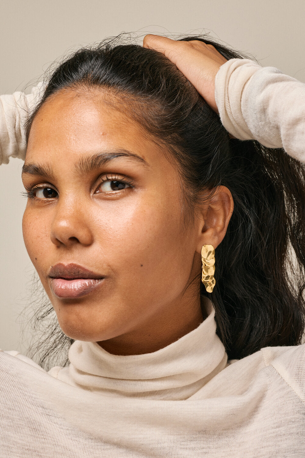 Sahara hængeøreringe - forgyldt