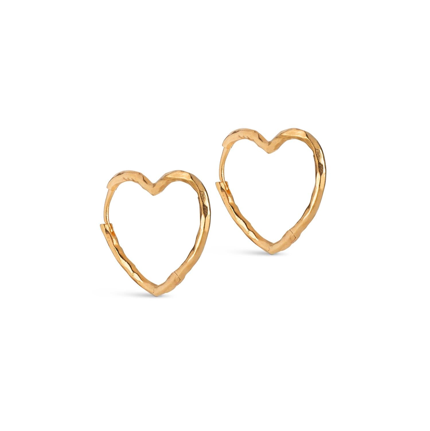 Organic Heart Hoops, Medium - guldfarvet