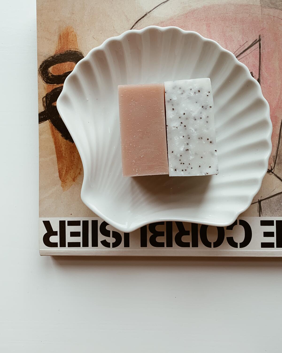Beige lersæbebar, Lavender - 130 g.