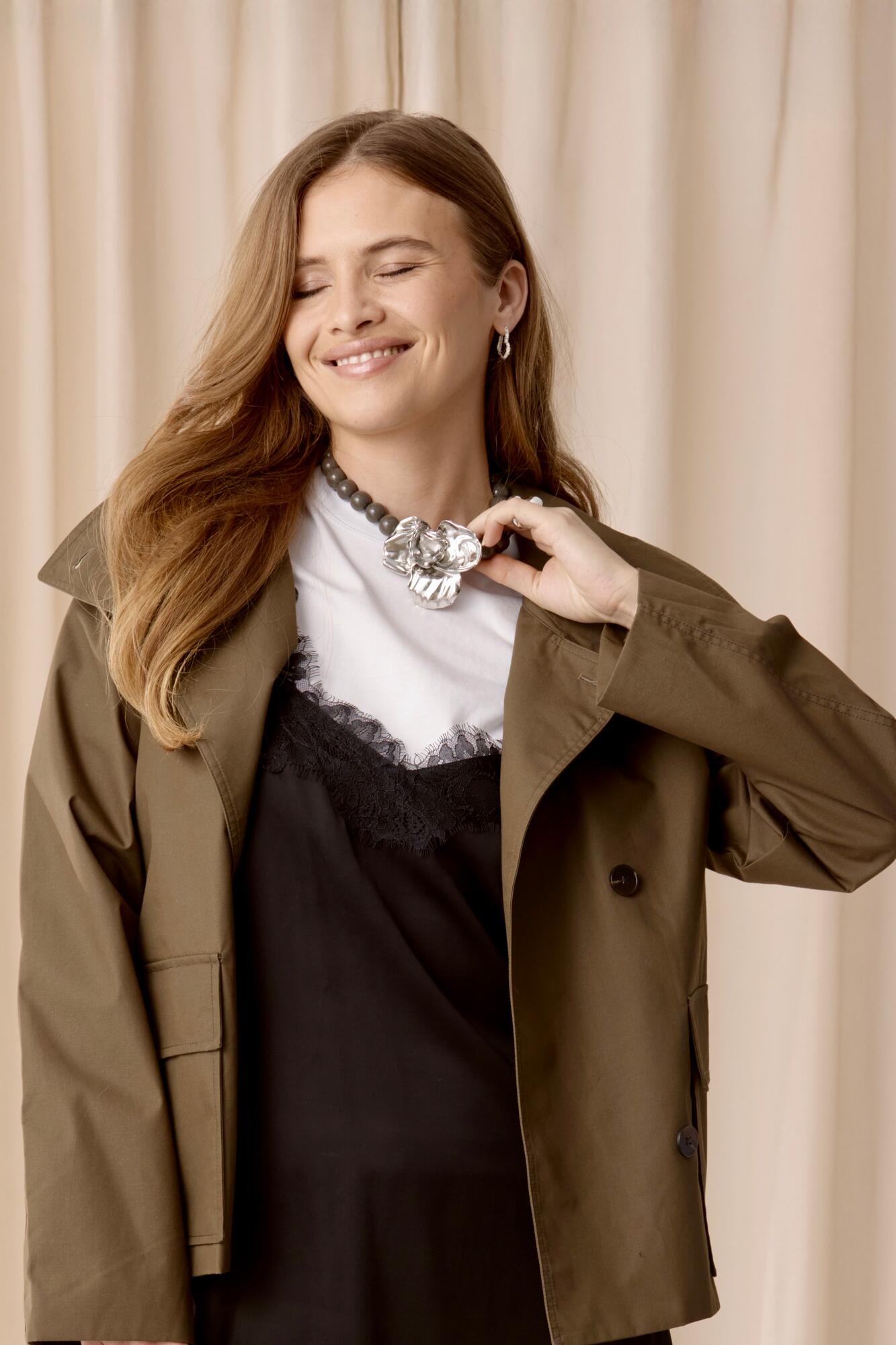 Castelli Flower halskæde - Asphalt