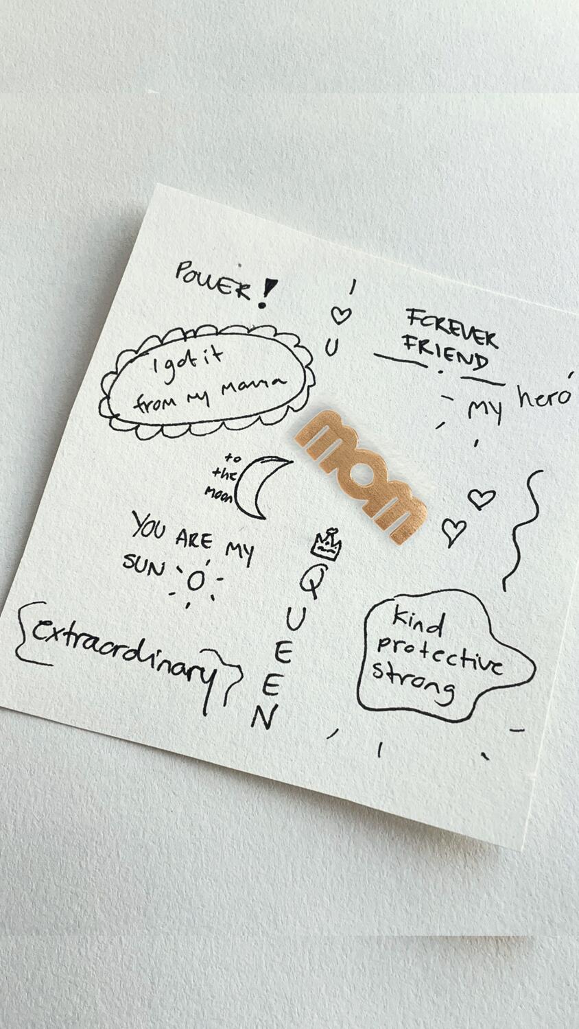 Wow Mom ørering  - forgyldt