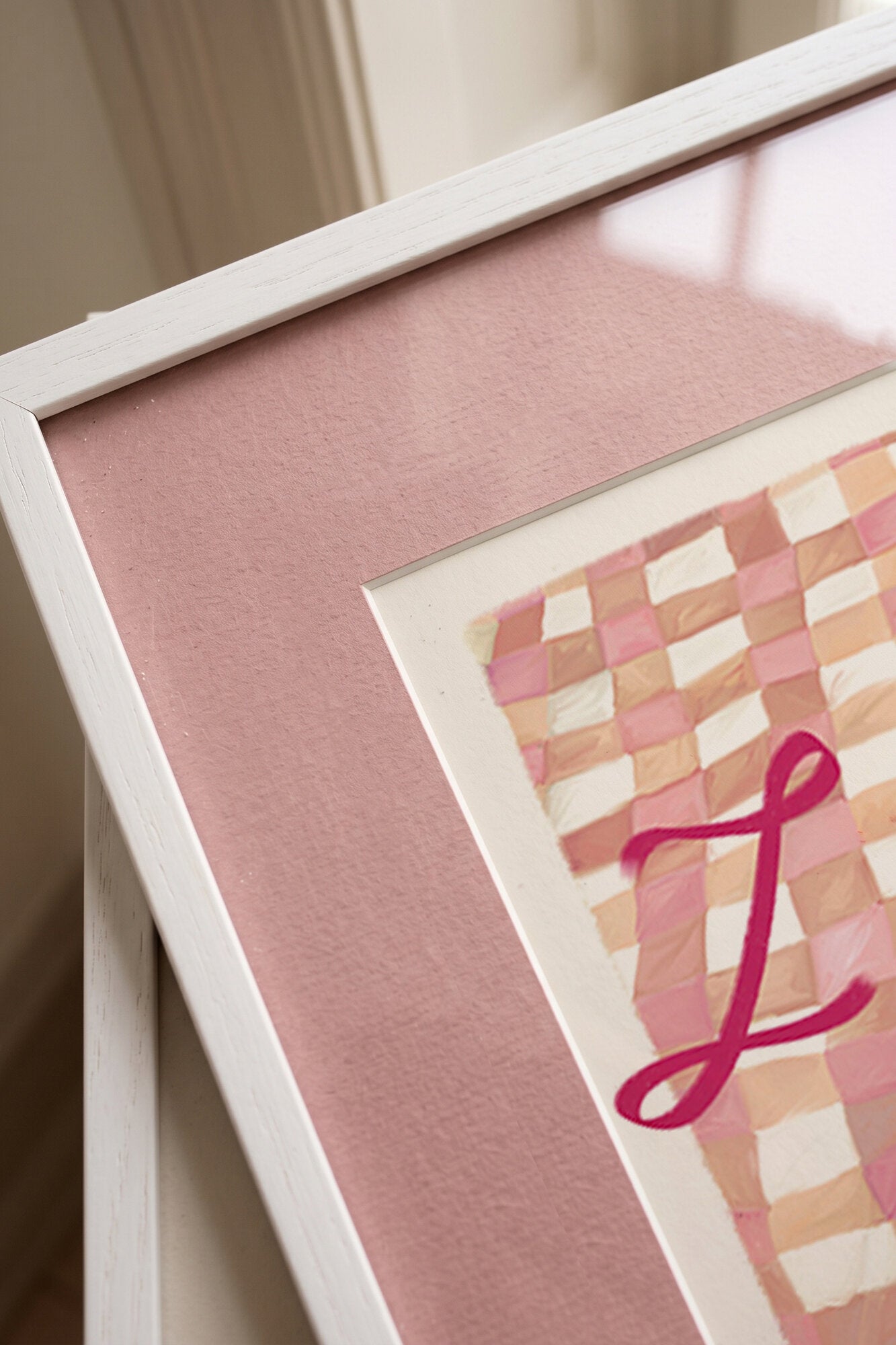 I Love You in French plakat m. passepartout og ramme - 50x70 cm.