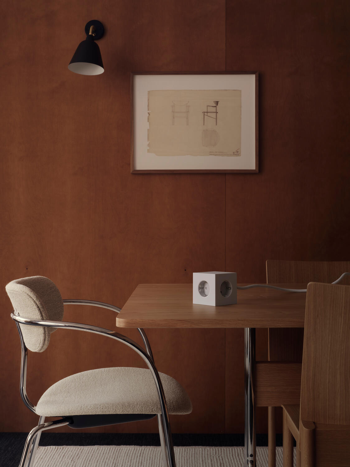 Square 1, USB-C & magnetisk stikdåse - Gotland Grey