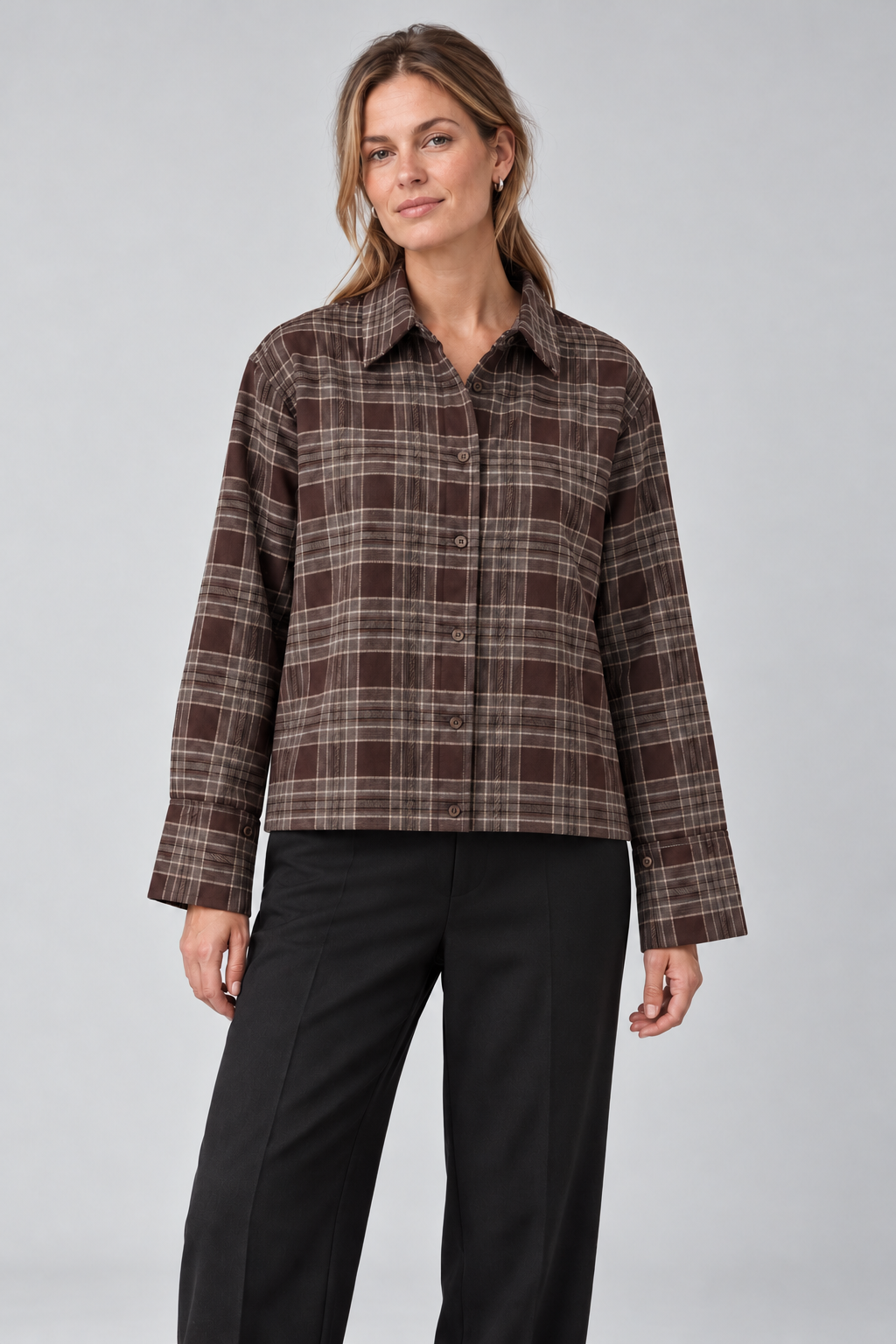 Elma Flannel Check skjorte – Brown