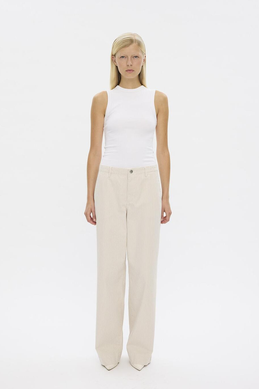 EricaFV Regular jeans - Oat Milk Stripe