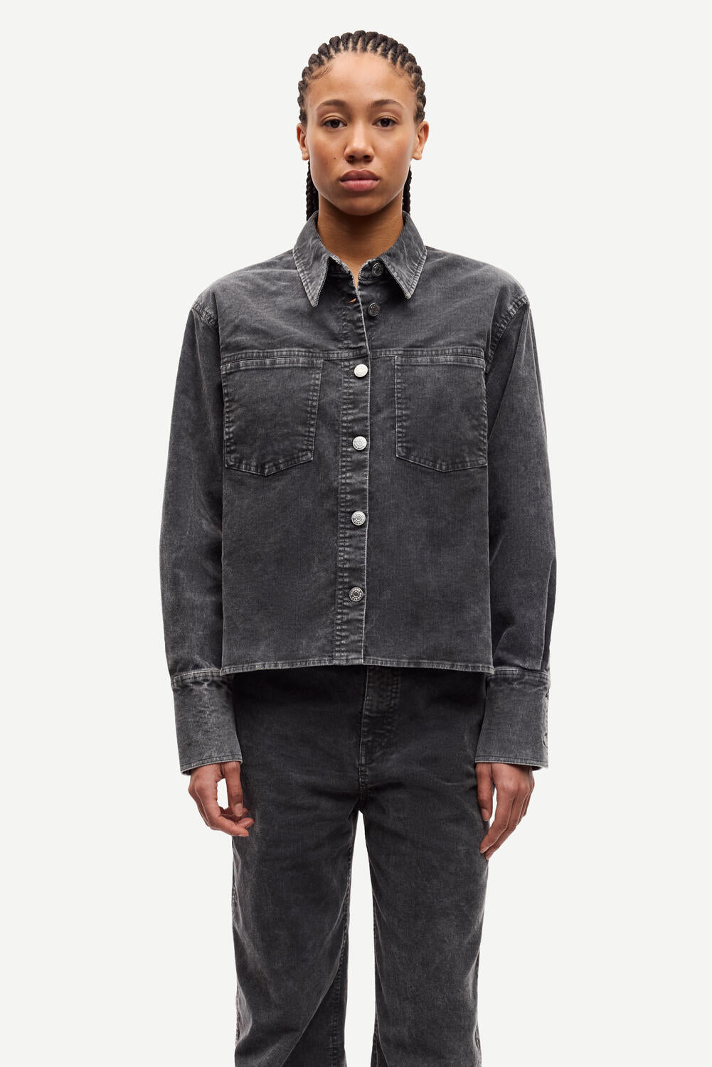 Sasofie patch pocket skjorte - Asphalt