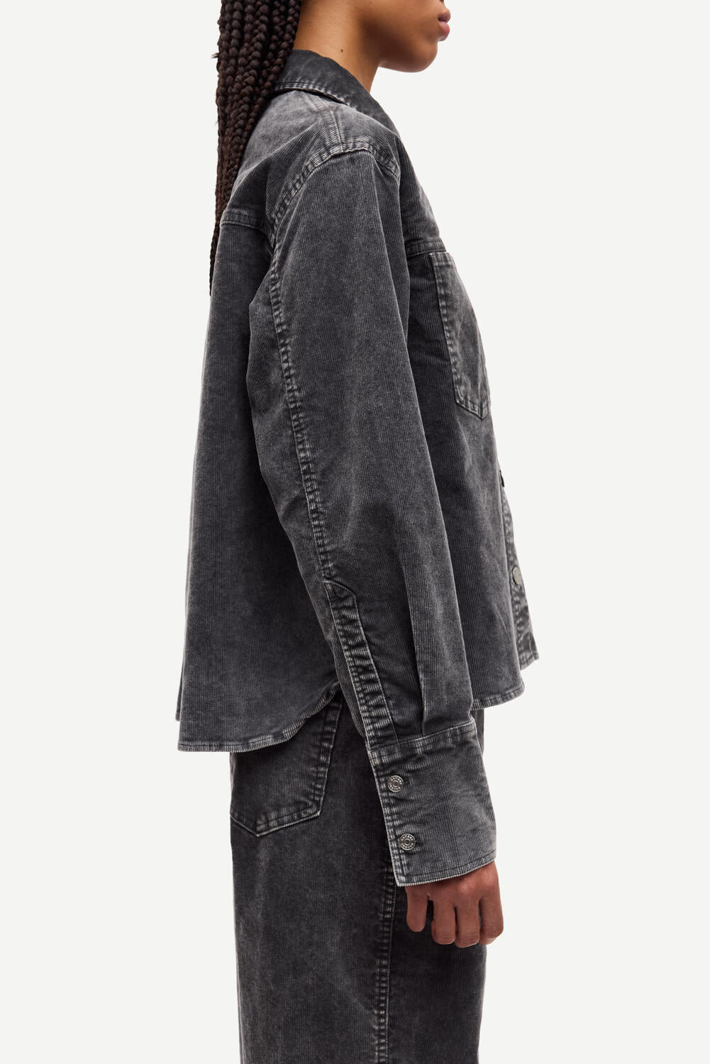Sasofie patch pocket skjorte - Asphalt