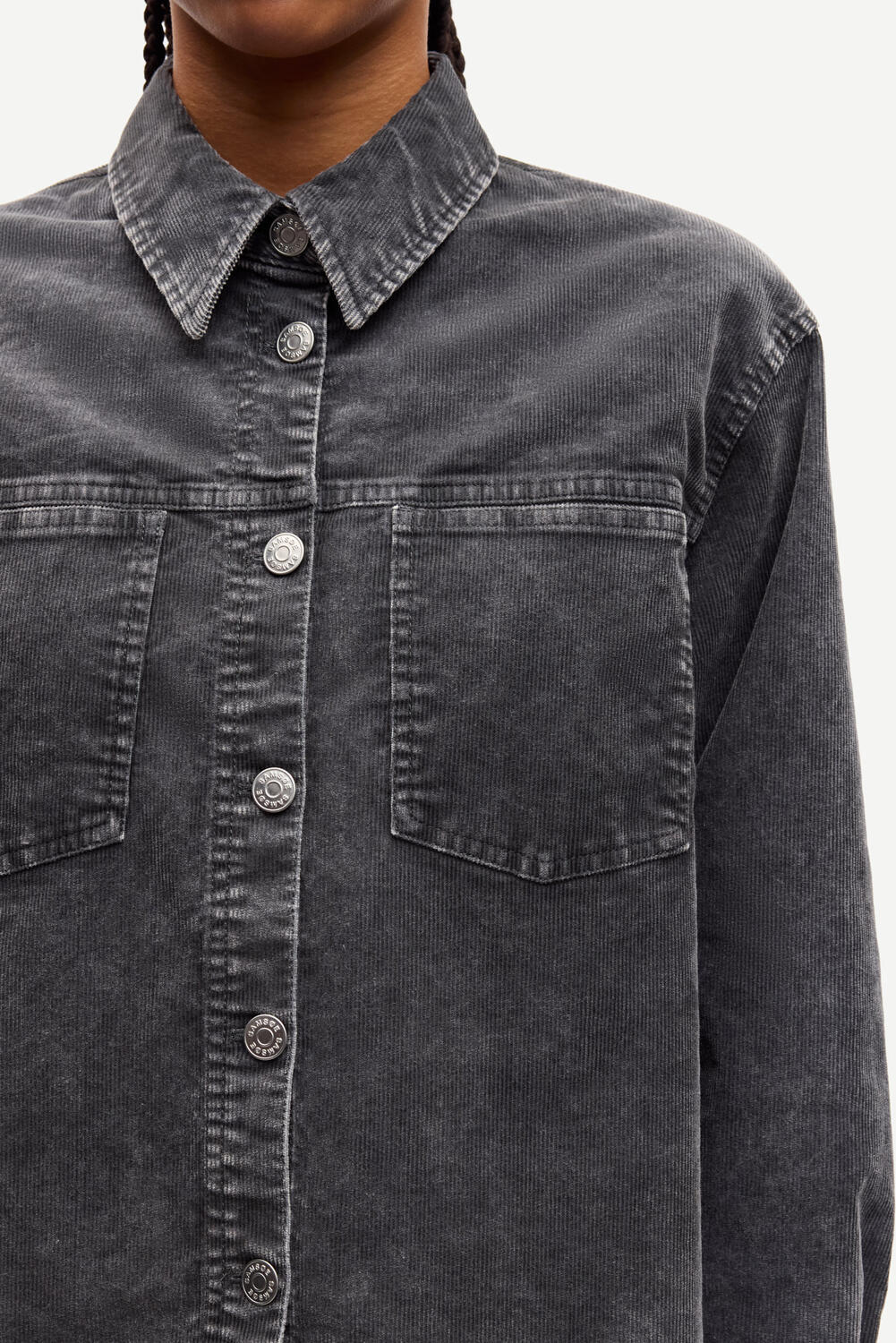 Sasofie patch pocket skjorte - Asphalt