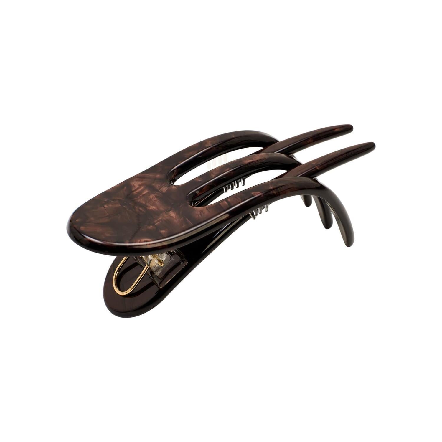 Julie Flat hårklemme - Dark Chocolate MOP