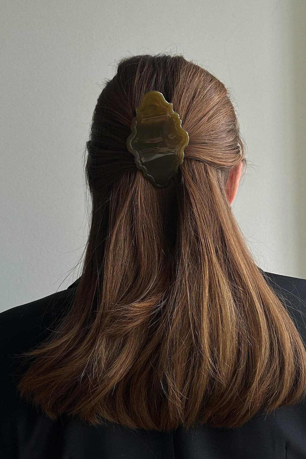 Jasmin Flat hårklemme - Dark Olive