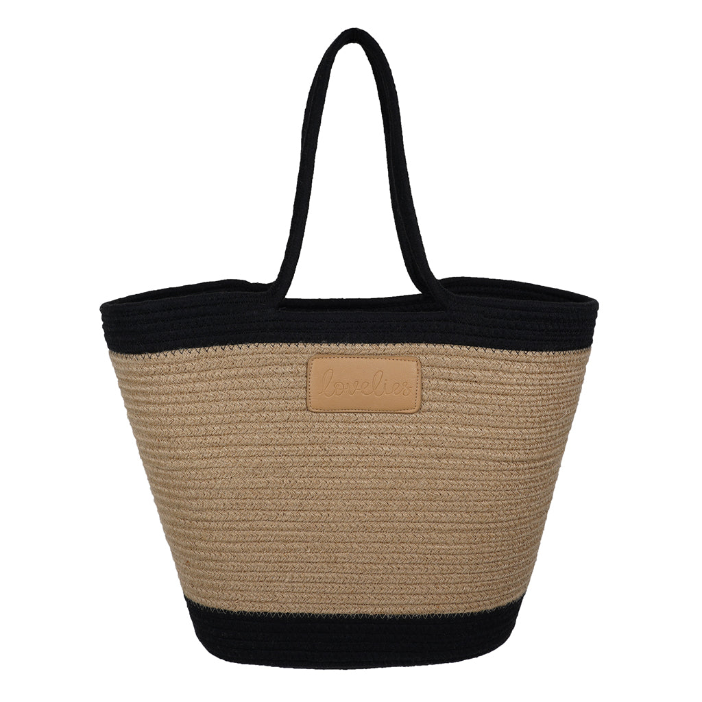 Flamencos strandtaske, stor - Jet Black