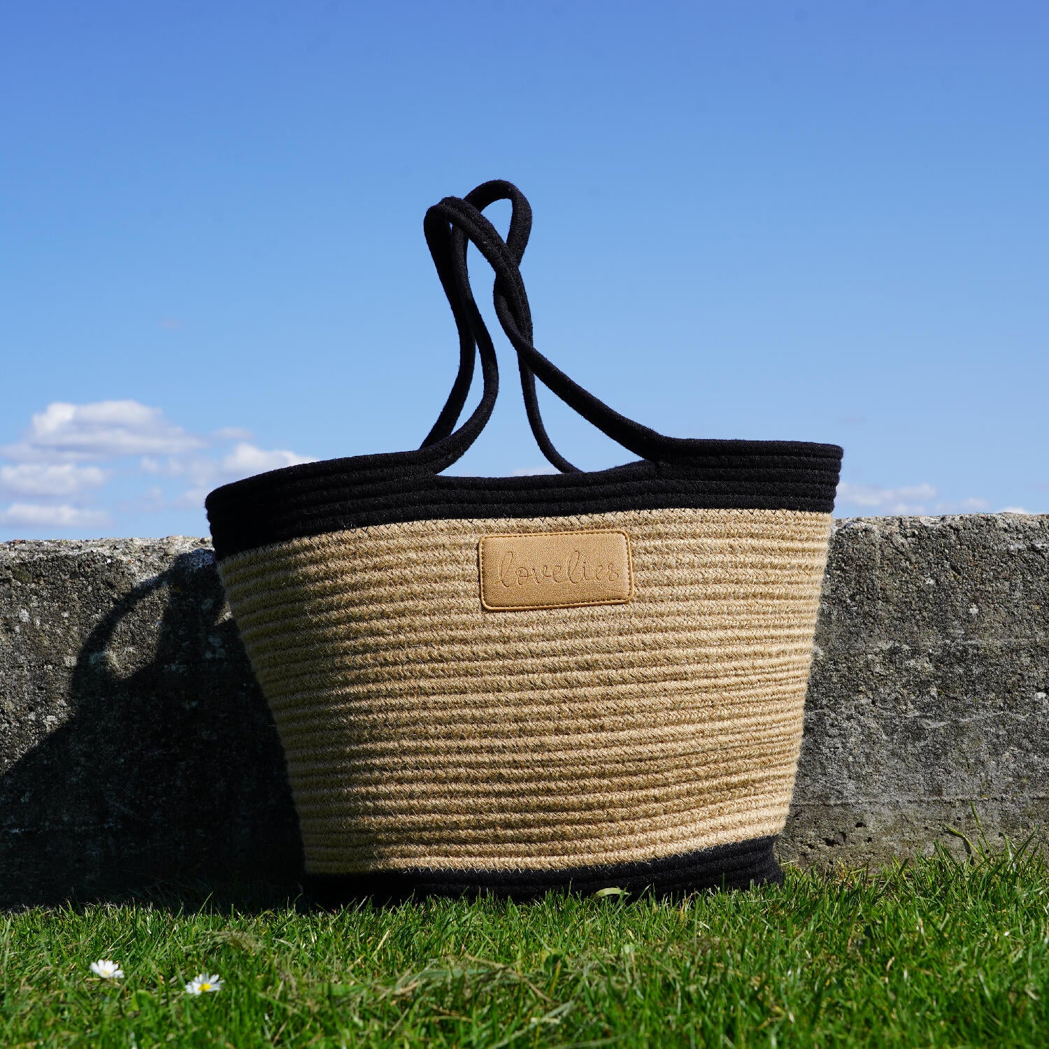 Flamencos strandtaske, stor - Jet Black