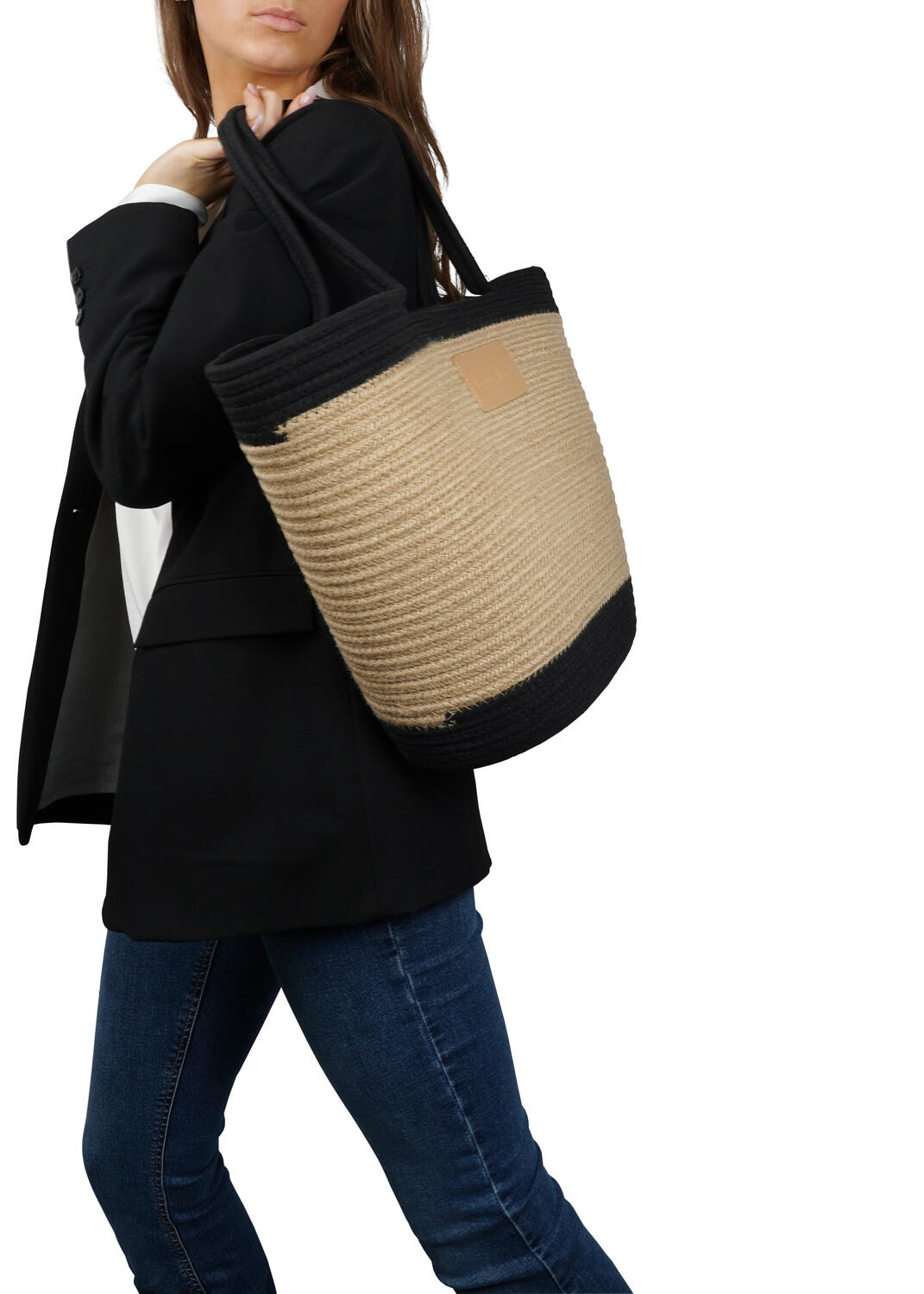 Flamencos strandtaske, medium - Jet Black