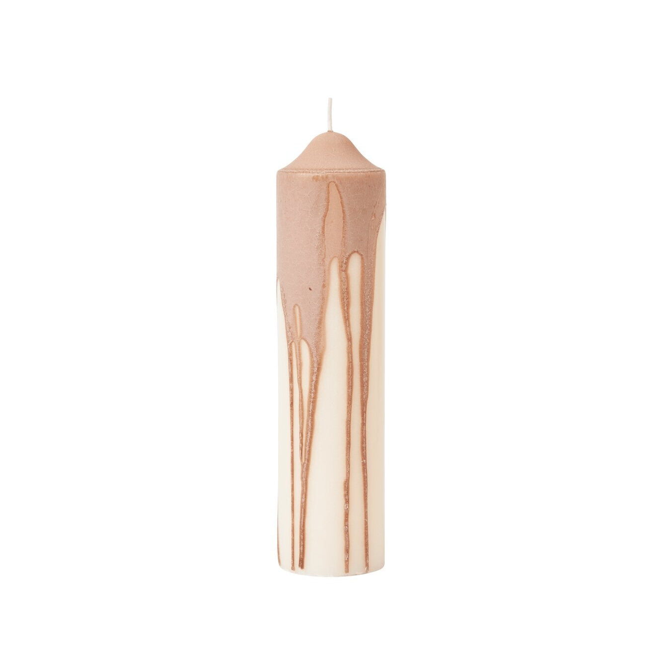 Dryp bloklys, H20 cm - Beige