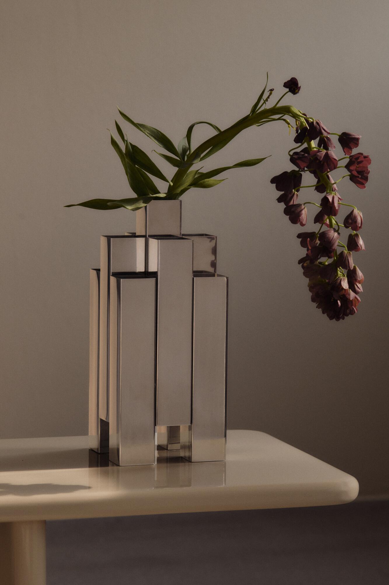 Tessera vase, H28 cm - Mirror Polished