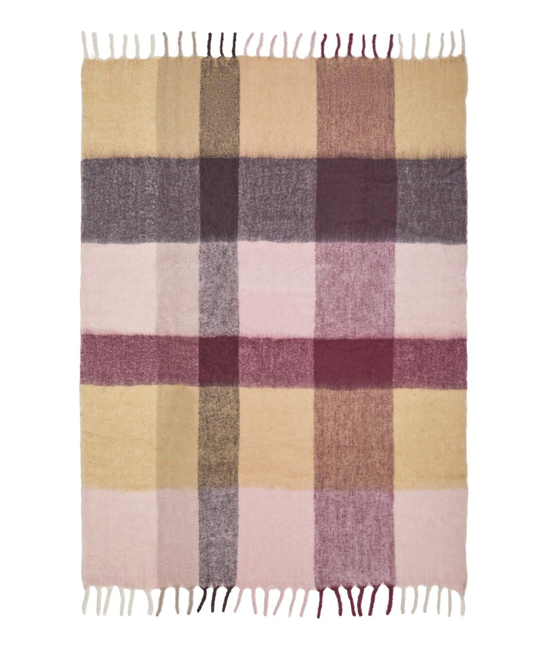 Blur mohairtæppe, 130x170 cm - Butter/Pale Rose