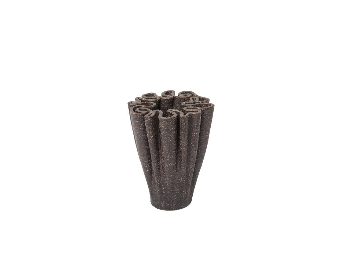 Dedali vase, H11 cm - Dark Brown