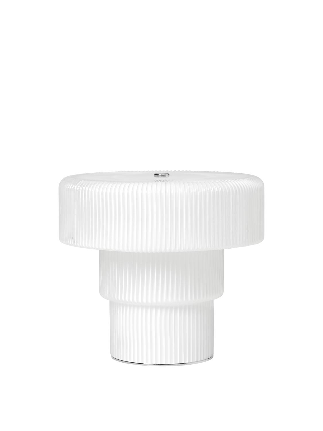 Ripple trådløs bordlampe, H16,5 cm - hvid