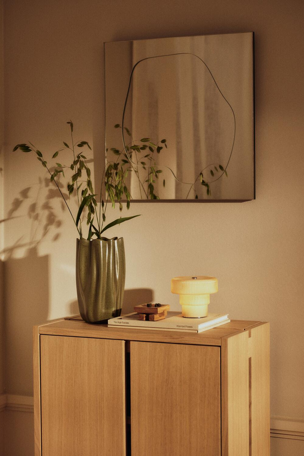 Ripple trådløs lampe, H10 cm - Oat