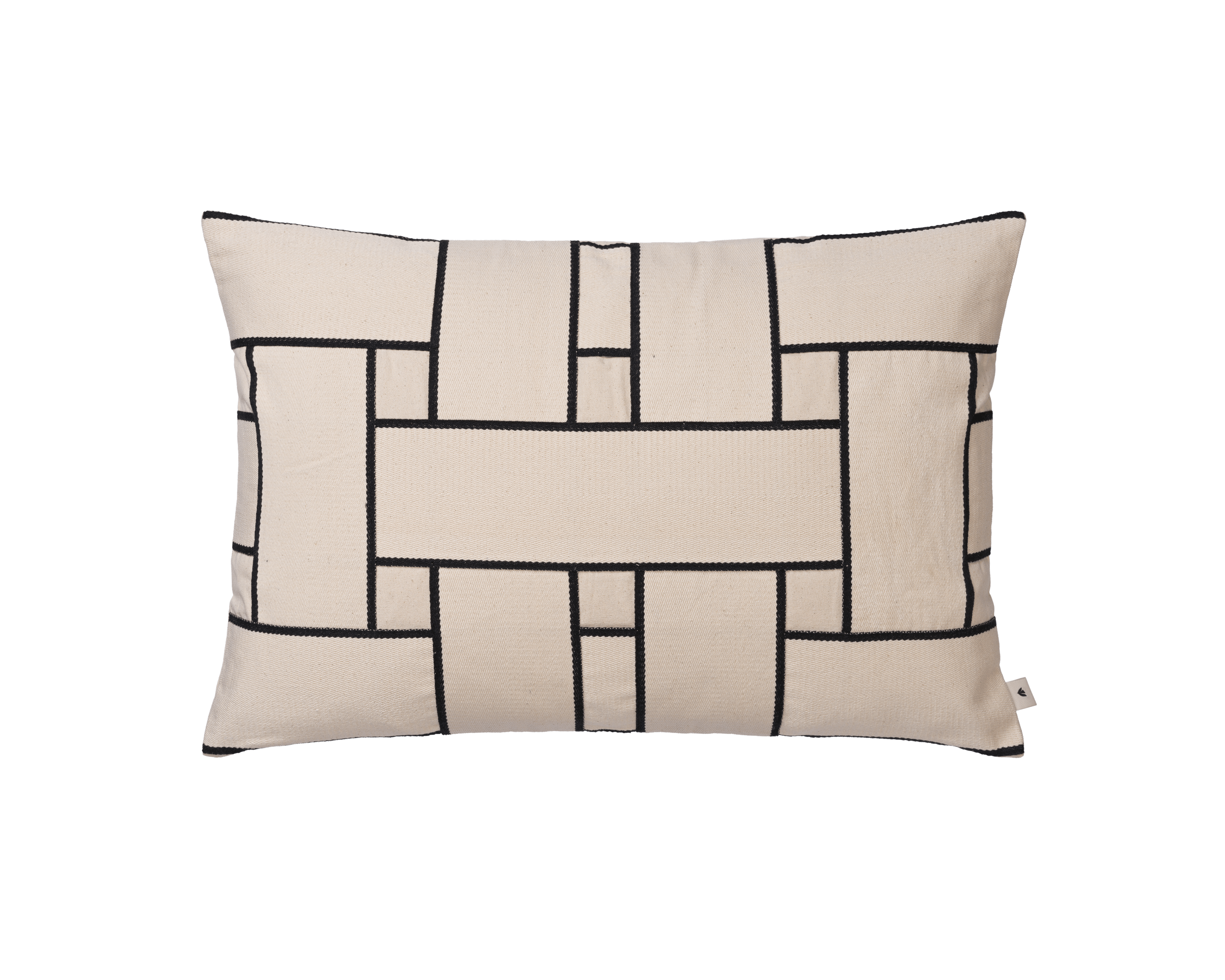 Lattice Offset pyntepude, 60x40 cm - Off-white/Black