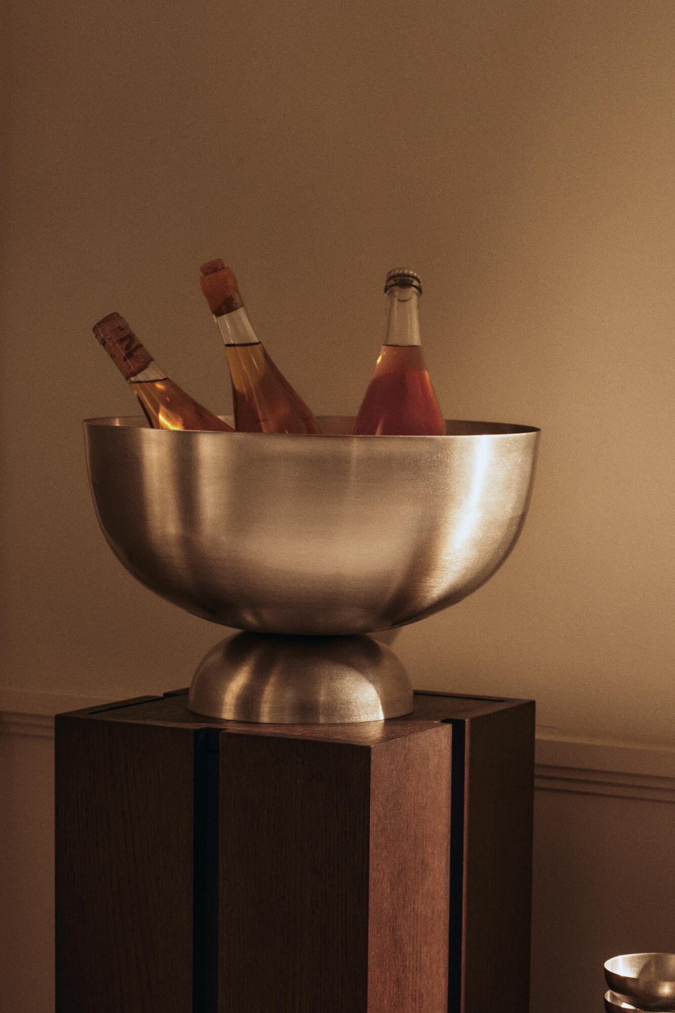 Tumbled champagnekøler, Ø38 cm - Stainless Steel
