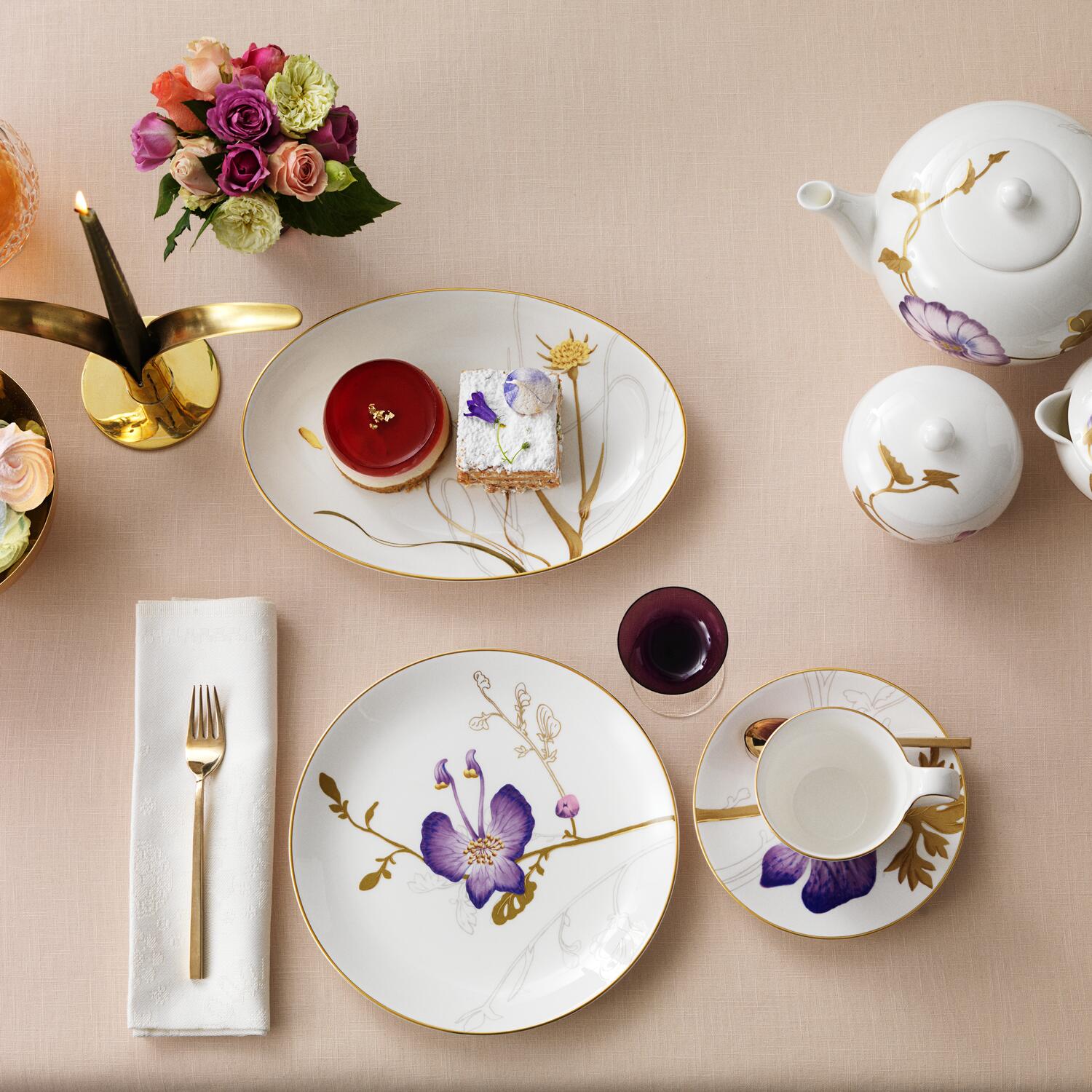 Flora tallerken, Stedmoderblomst - 22 cm.