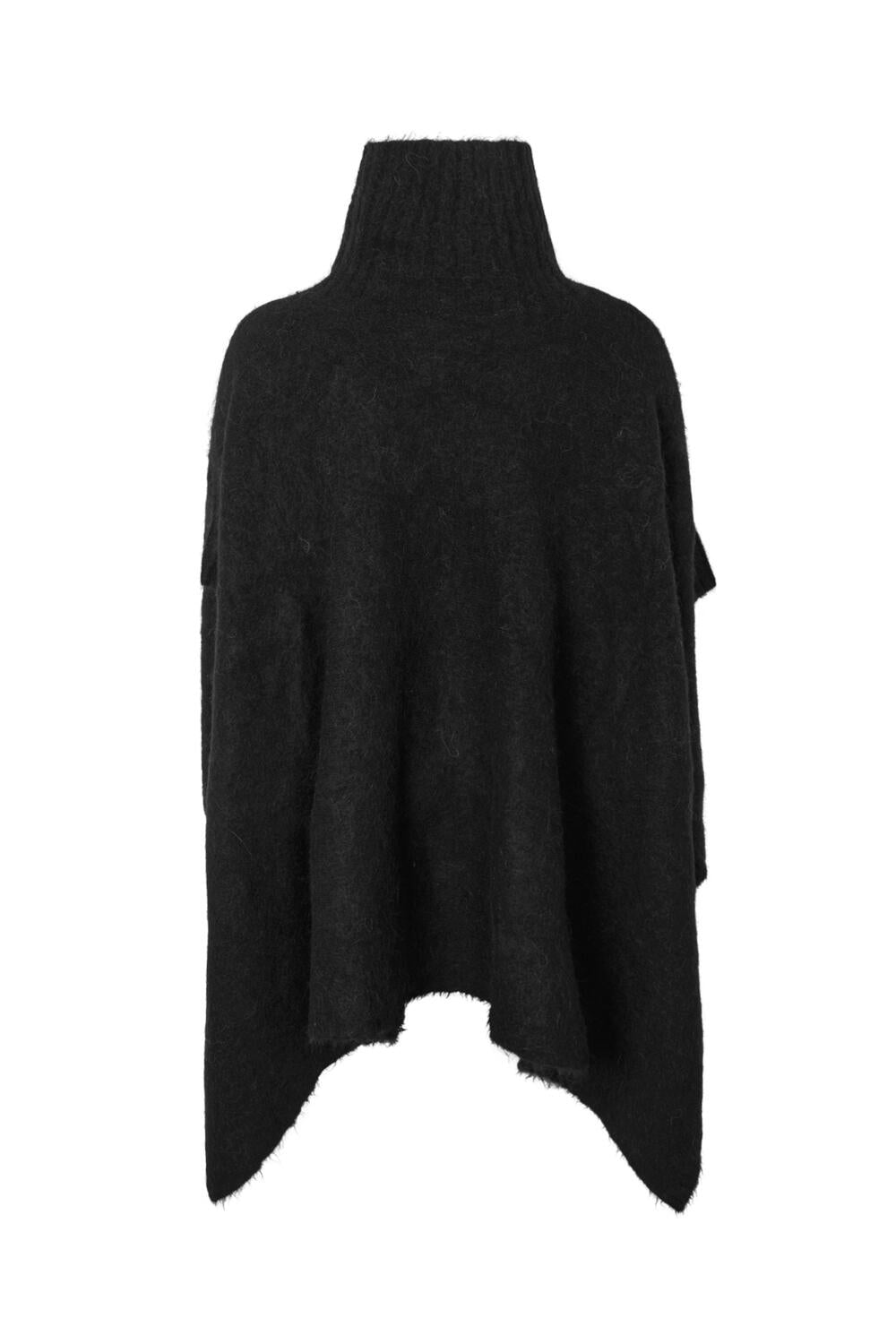 Dede fluffy knit poncho - Sort