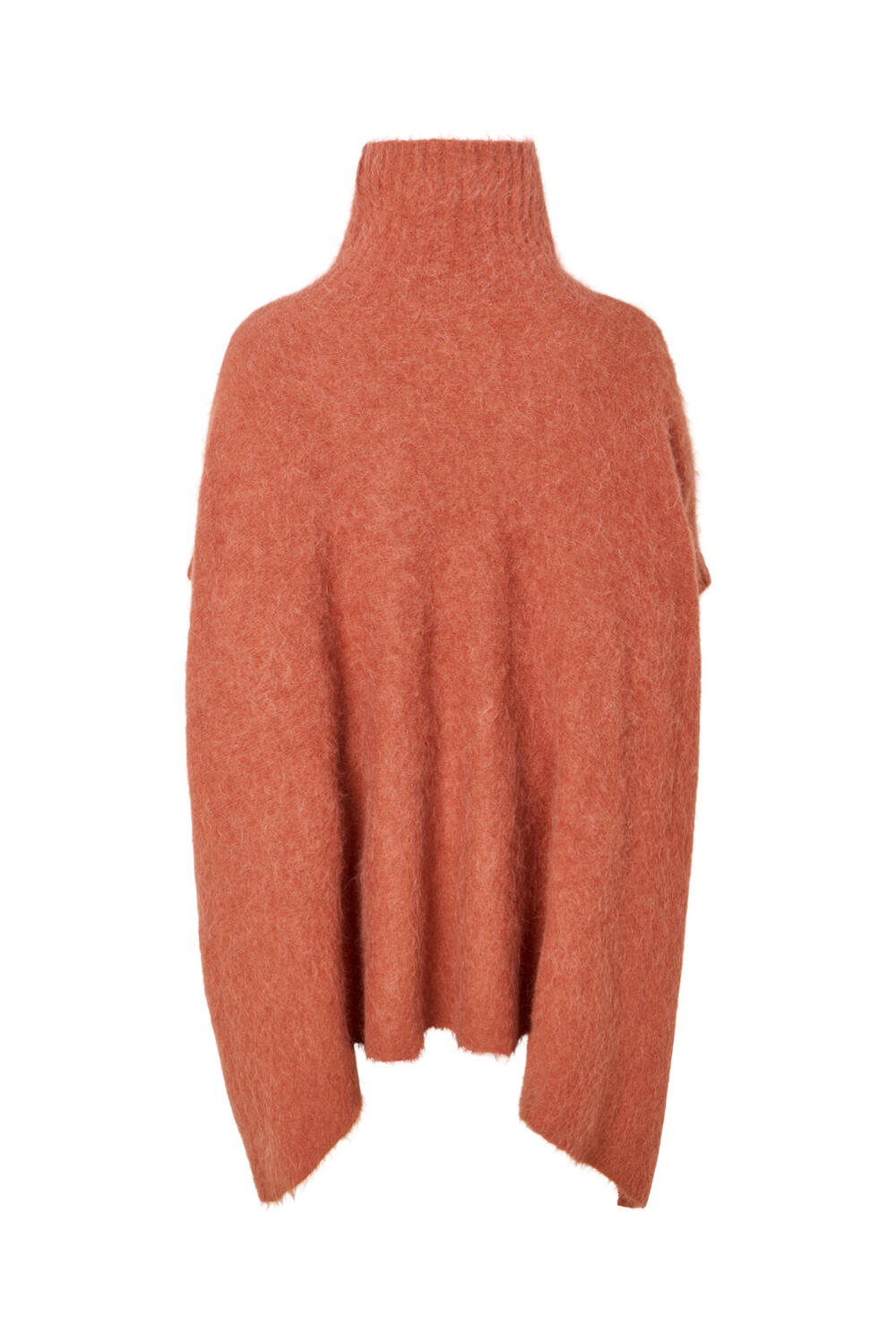 Dede fluffy knit poncho - Redwood